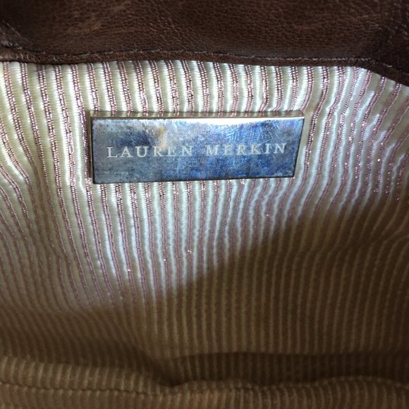 Lauren Merkin leather clutch -- chocolate brown - Picture 2 of 4